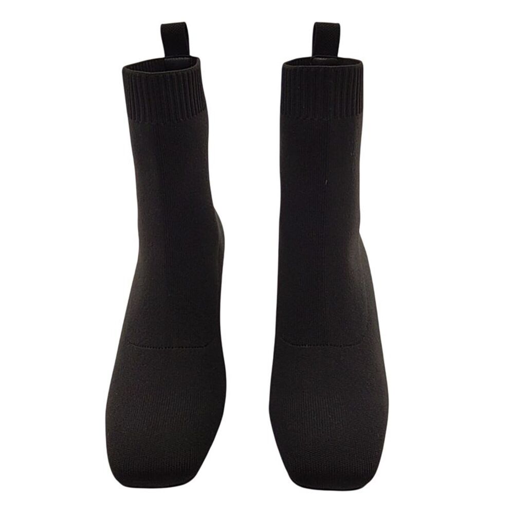 Quince Black Stretch Knit Ankle Booties